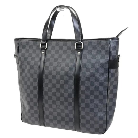 LOUIS VUITTON Tadao Shoulder Hand Bag Damier Graphite Leather BK N51192 18ED500 - Picture 1 of 16